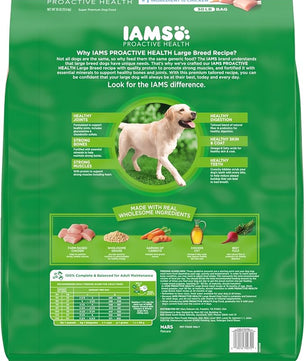 IAMS Proactive Health Large Breed Adult Dry Dog Food with Real Chicken, 30 lb. Bag