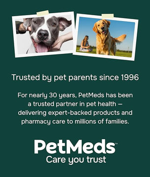 PetMeds Skin & Coat Supplement for Dogs - Fish Oil, Omega 3, Vitamin E, & Biotin for Dry, Itchy Skin & Shedding Relief - Healthy Skin & Shiny Coat - Beef & Sweet Potato Flavor - 60 Soft Chews
