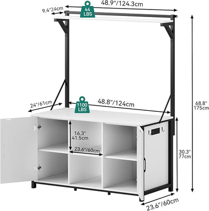YITAHOME 120 Gallon Fish Tank Stand with Power Outlets, Heavy Duty Metal Large Aquarium Stand with Cabinet, Reptile Tank Turtle Terrariums Table for Fish Tank Accessories Storage,1100LBS Capacity