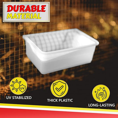 Chicken Cage Cup, 27oz - for Water, Treat, Feed and More - Small Feeder and Waterer Dish for Duck, Baby Chick, Pigeon, Quail, Gamefoul, Parakeet - Poultry Accessories for Bird Cages, White