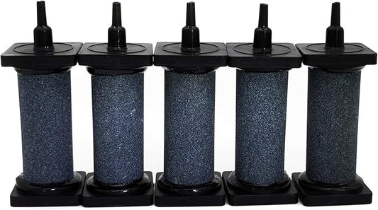 ALEGI Aquarium Air Stone Cylinder Bubbler with Plastic Shield for Hydroponic, Fish Tank (A3080 5pcs)