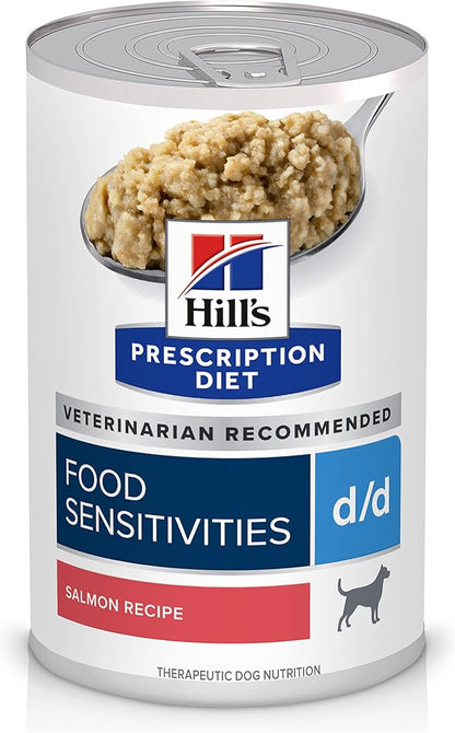 Hill's Prescription Diet d/d Skin/Food Sensitivities Salmon Formula Canned Dog Food, Veterinary Diet, 13 oz., 12-Pack Wet Food