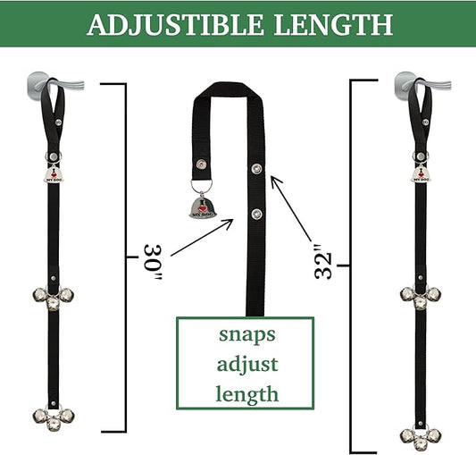 Caldwell's Pet Supply Co. Dog Potty Bells, Dog Door Bell, Bells To Go Outside, Potty Training Bell, Dogs Doorbell, Dogs Potty Doorbell, Ring To Go Pee, All Breed Puppy Training Tool - Black (Set of 2)