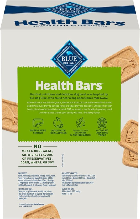 Blue Buffalo Health Bars Crunchy Dog Biscuits, Oven-Baked With Natural Ingredients, Apples & Yogurt, 3.5-lb Box