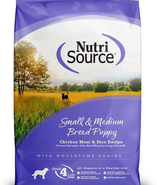 NutriSource Puppy Food for Small and Medium Breeds, Chicken Meal and Rice, 12LB