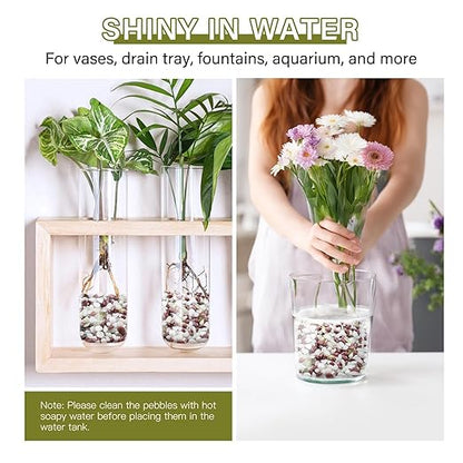 NUPICK 12 lbs Pebbles for Indoor Plants, 3/8 Inch Pea Gravel for Fish Tank, Polished Decorative Rocks for Succulent, Natural River Stones for Vases, Cactus, Landscaping, Bird Bath, Colorful Mixed