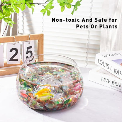 0.5 Lb/230g Multicolor Cat Eye Stones Pebbles Polished Aquarium Rocks Gravel, 7-9mm Natural Gemstones Tumbled Chips Bulk for Aquarium, Vase Fillers, Succulent Plants Decor