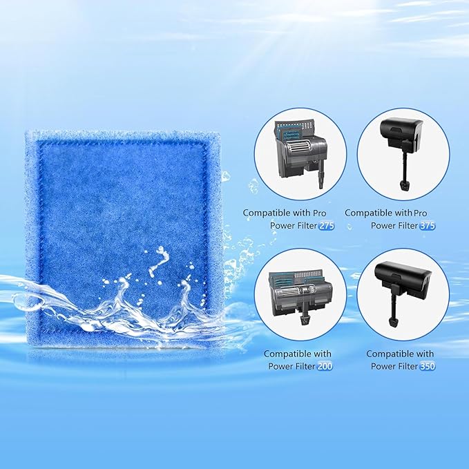 Aquarium Filter Cartridge 8 Pack Rite-Size C Filter Replacement Cartridges Compatible with PRO Power Filters 275/375 /Power Filters 200/350