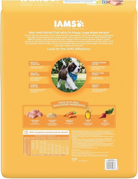 IAMS Proactive Health Large Breed Puppy Food with Real Chicken, 30.6 lb. Bag