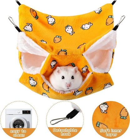 Sadnyy 6 Pieces Guinea Pig Rat Hammock Three Layer Ferret Bed Small Animal Hanging Pet Cage Hammock for Chinchilla Rat Sugar Glider Squirrel Reptiles(Trendy Pattern)