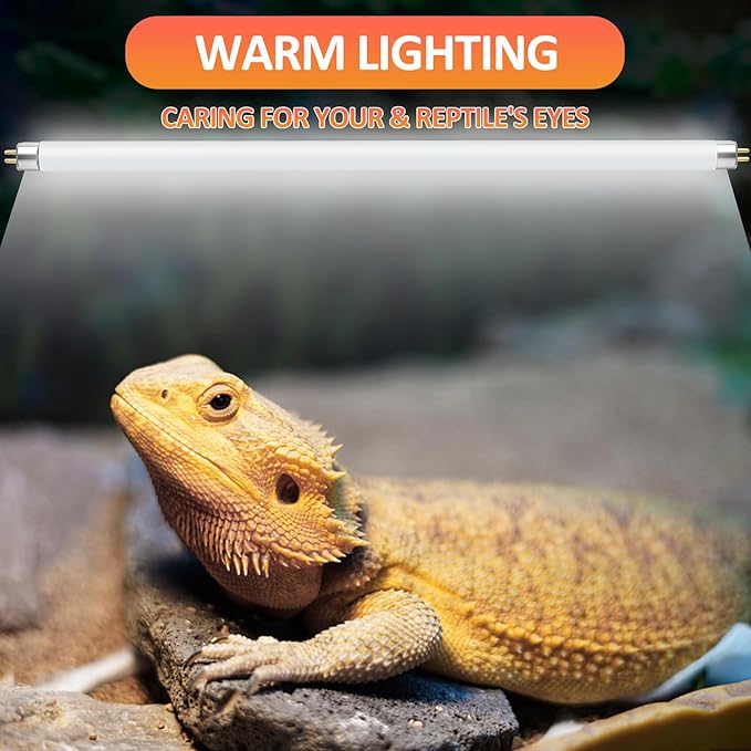 T5 UVB Reptile Light 24W 10.0,UVA UVB Light Bulb for Reptiles,2 Pack Reptile UVB Lamp Tube for Bearded Dragon