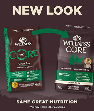 Wellness CORE Dry Dog Food, Grain Free, High Protein, Natural, Lamb Recipe, (4-Pound Bag)