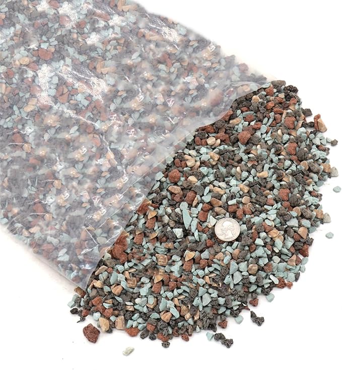 Volcanic Rock for Plants. Gritty Mix. Mixed Color Lava Rock. 1/5 Inch - 10 lbs for Potting Succulents, Pots, Plants, Gardening, Indoor, Crafting, Vase Fillers