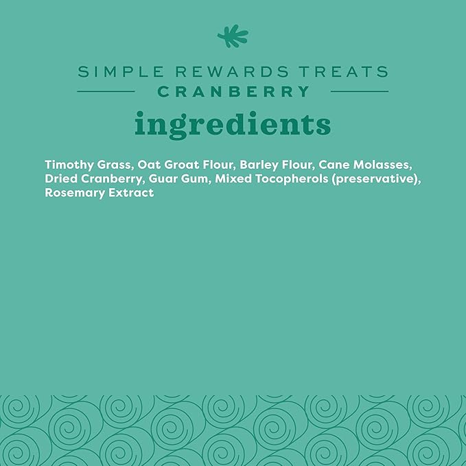 Oxbow Animal Health Simple Rewards Cranberry Treats, Timothy Hay Guinea Pig & Bunny Treats, Made with Oxbow Guinea Pig Hay, Timothy for Rabbit, Made in USA, 3 oz Bag