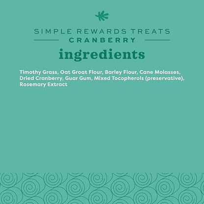 Oxbow Animal Health Simple Rewards Cranberry Treats, Timothy Hay Guinea Pig & Bunny Treats, Made with Oxbow Guinea Pig Hay, Timothy for Rabbit, Made in USA, 3 oz Bag