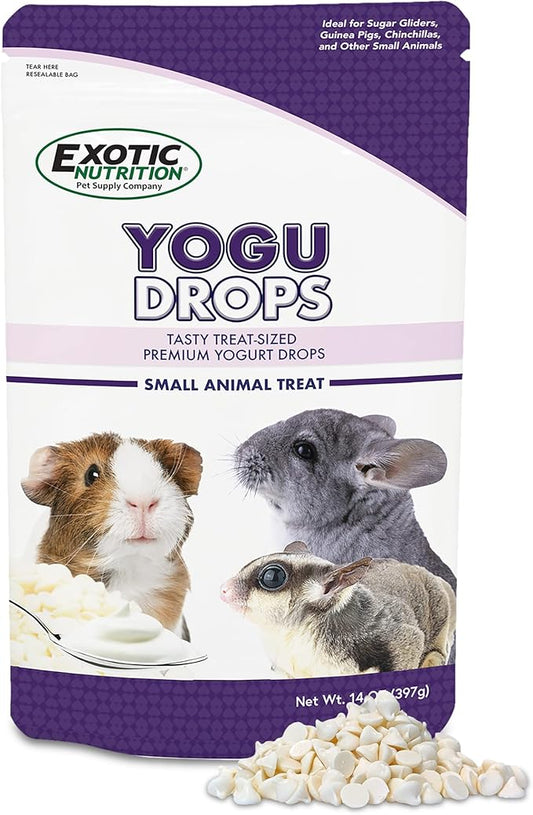Yogu Drops (14 oz.) - All Natural Healthy Yogurt Treat - for Sugar Gliders, Prairie Dogs, Monkeys, Squirrels, Guinea Pigs, Rabbits, Chinchillas, Rats, Marmosets, Degus & Other Small Pets