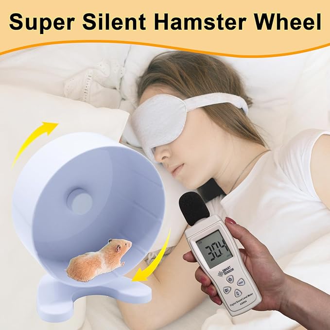 Hamster Wheel, 8.7" Super-Silent Exercise Wheels, Dual-Bearings Quiet Spinner Running Wheels, 3 Installation Methods, Fits Any Hamster Cage, Hamsters Toy for Dwarf Hamsters, Gerbils, and Small Pets.