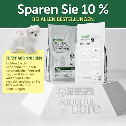 Nature's Protection Dry Dog Food for Small Breed - High Protein Tear Stain Diet for White & Light Fur Adult Dogs - Small Bites Kibble (Superior Care - Lamb and Rice, 3.3 lb)