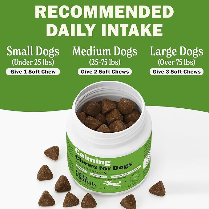 Deley Naturals Calming Chews for Dogs - Anxiety Relief Treats - Hemp Chews for Separation, Travel & Vet Visit - Dog Calming Chews and Relaxation Bites for Fireworks, Thunderstorms & Restless Behavior