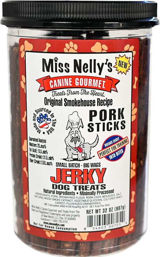 Miss Nelly's Canine Gourmet - Naturally Smoked, USA Made and Sourced - Jerky Dog Treats - Sticks