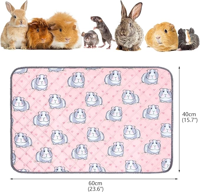 Guinea Pig Cage Liners Waterproof Guinea Pig Pee Pads, Digital Print Washable Reusable & Anti Slip Guinea Pig Bedding Fast and Super Absorb Water for Small Animals Rabbit Hamster Rat