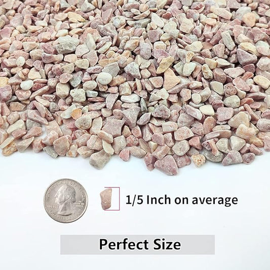 2LB Succulent and Cactus Gravel Pebbles, 1/5 Inch Natural Decorative Polished Stones, River Rocks for Plants, Vases, Aquariums, Terrarium and Outdoor Gardening,Peach