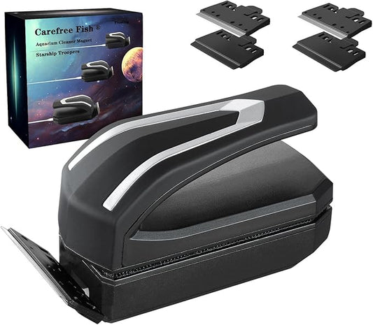 Carefree Fish Aquarium Super Powerful Magnetic Cleaner Glass Fish Tank Magnet Brush with 4 Algae Scrapers Floating L