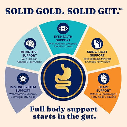 Solid Gold Lickable Cat Treats - Limited Ingredient Chicken SeaMeal™ Squeezable Healthy Cat Treats for Indoor Cats - Snack & Topper Squeeze Ups for Cats w/Seaweed for Gut & Immune Support - 3oz/30ct