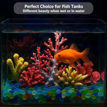 Sea Glass Stones - 2.9LB/46.4oz Red Frosted Glass Pebbles Gemstones - Perfect for Aquarium Rocks, Fish Tank Gravel, Vase Fillers, Seaglass DIY Crafts, and Home Decor