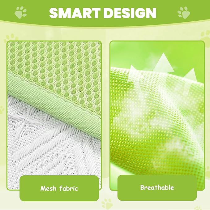 2 Pack Cat Hammock for Cage,Adjustable Breathable Durable Space-Saving Cozy Mesh Pet Hanging Bed Swing for Cats,Ferret,Puppy,Rabbits,Small Animals Green L