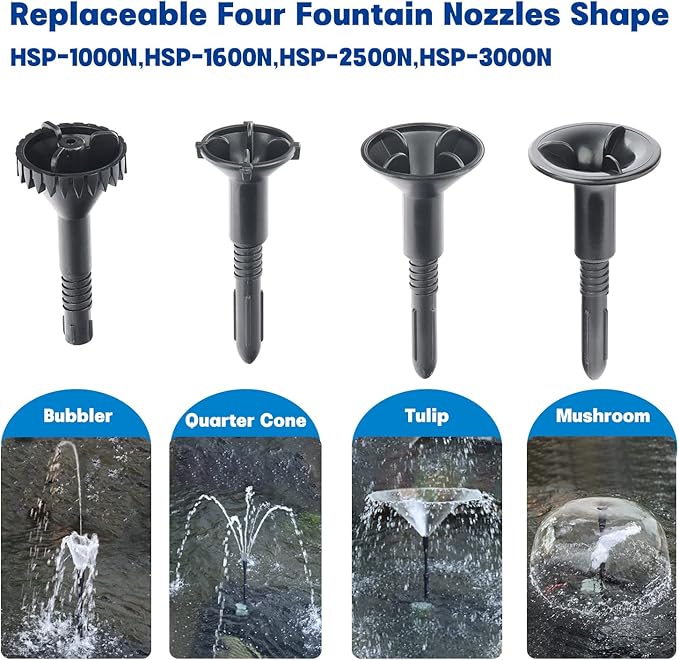 OYO WATER Pond Pumps Submersible Outdoor,792GPH Water Fountain Pump with Fountain Kits for Small Ponds