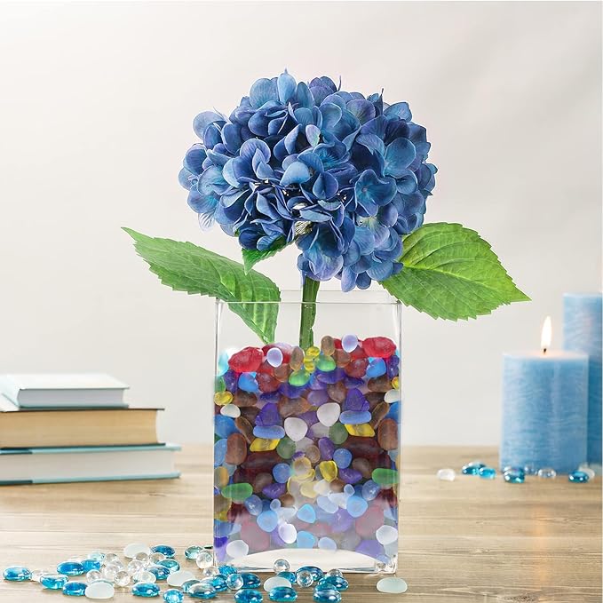 Sea Glass Stones - Colorful Frosted Glass Pebbles Gemstones - Perfect for Aquarium Rocks, Fish Tank Gravel, Vase Fillers, DIY Crafts, and Home Decor (0.9LB/14oz)