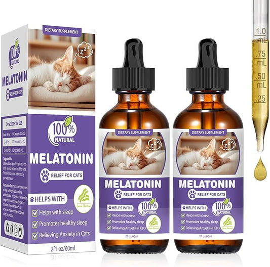 Cat Melatonin, Melatonin for Cats, Cat Tranquilizer to Anxiety Relief for Cats and Stressful Emotions in Cats, Cat Sleep Aid to Promote Relaxation and Entry into Sleep in Cats