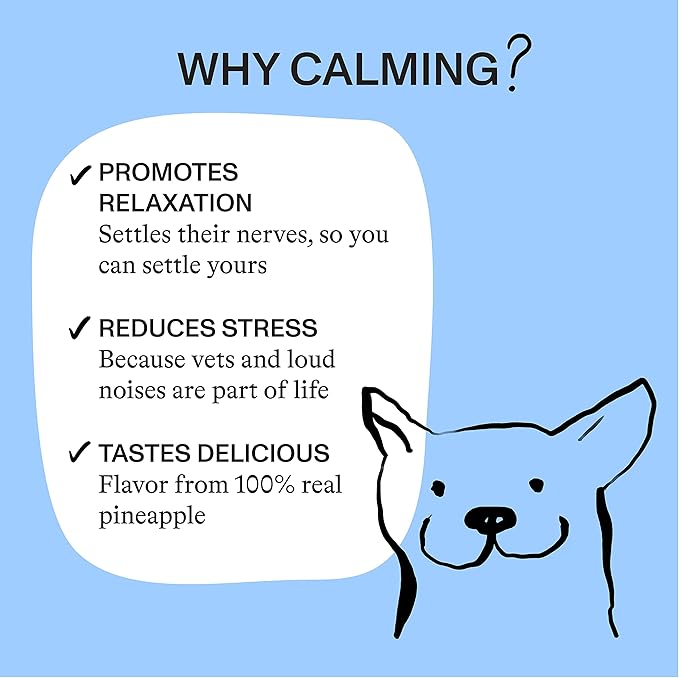 Spot & Tango Calming Supplements for Dogs - Vet-Approved for Anxiety and Stress Relief - L-Theanine, Passionflower, Ashwagandha, Chamomile - Flavored with Real Pineapple, 56 Count