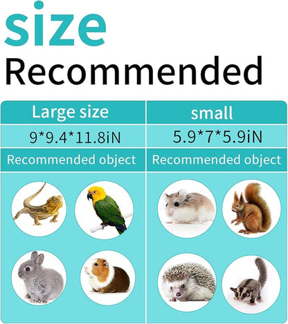 Guinea Pig Carrier Travel Small Animal Carrier Bag Lizard Bird Rabbit Carrier Cage Squirrel Breathable Bag Portable Travel Hamster Small Pet Hangbag (Large, Pink)