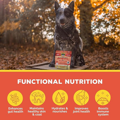 Brutus Bone Broth Probiotic Meal Toppers for Dogs Mega Pack (Pork) - Bone Broth Powder Fortified with Canine Probiotics - Dog Food Toppers for Dry Food - Makes 130oz of Liquid Bone Broth