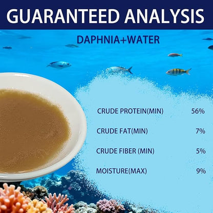 Brine Shrimp Fish Food, Ready to Use Aquarium Fish Food, Non-Living Instant Baby brine Shrimp, Food for Betta Saltwater Marine Freshwater Fish (Daphnia)