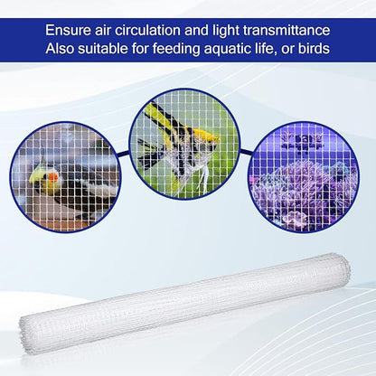 6.5 x 3.3 ft Clear Mesh Netting Aquarium Mesh DIY Fish Tank Net Transparent Fish Tank Lid Aquarium Top Cover Replacement
