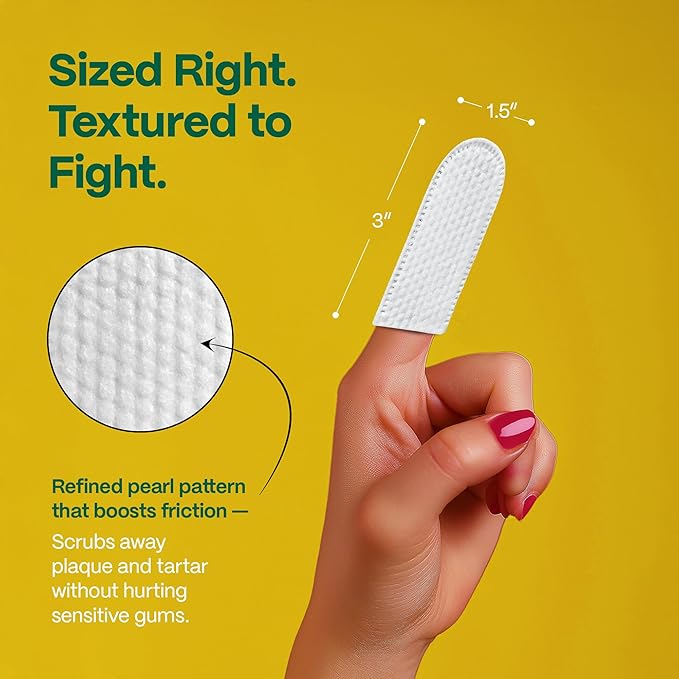 DOCO Dog Teeth Cleaning Wipes - Dog Tooth Brushing Kit, Remove Plaque & Tartar, Freshen Breath, Easy Pet Tooth Cleaning Kit for Oral Care, Ideal for Cat Owners - Coconut & Grapefruit Flavor, 100 ct.