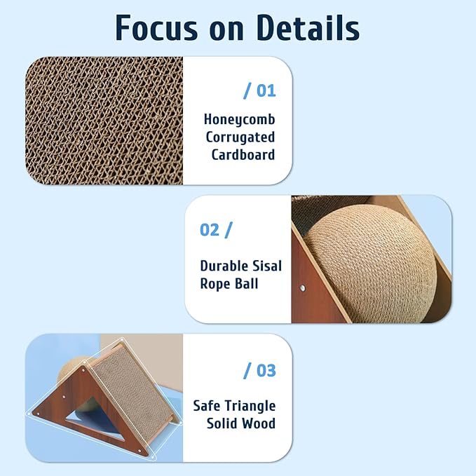 BNOSDM Rabbit Scratch Toy Natural Sisal Rabbit Scratching Ball & Cardboard Rabbit Scratch Pad 2-in-1 Rabbit Scratcher Interactive for Indoor Bunnies Kittens Ferrets Chinchillas Small Animals