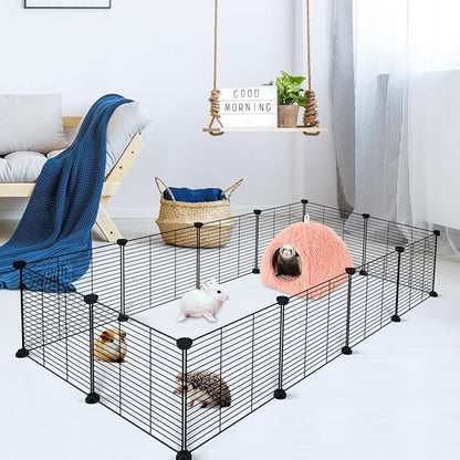 YUEPET Guinea Pig Bed Plush Calming Hideout, Warm Rabbit Hide for Hamsters Hedgehogs Ferrets Dwarf Rabbits and Other Small Animals(Pink)