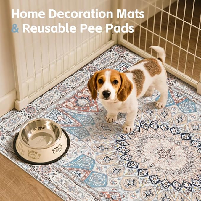 Washable Pee Pads for Dogs, 2 Pack Reusable Puppy Training Pads 26"x40" Super Absorbent Dog Pee Pad Waterproof Dog Training Pads, Non-Slip Potty Pads, Whelping Pads