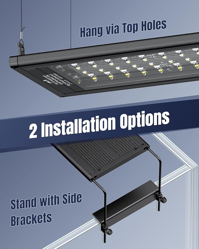 Pawfly Aquarium Light for Plants, 36 W Fish Tanks Light, Full Spectrum Aquarium Lights, 24/7 LED Aquarium Light with Timer & Adjustable Brightness, Fishes Lamp for 16"-22" Tanks