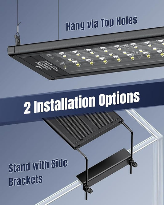 Pawfly Aquarium Light for Plants, 36 W Fish Tanks Light, Full Spectrum Aquarium Lights, 24/7 LED Aquarium Light with Timer & Adjustable Brightness, Fishes Lamp for 16"-22" Tanks