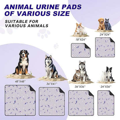 Washable Pee Pads for Dogs, 2 Pack Reusable Puppy Pads, Super Absorbent & Leakproof Dog Pads, Anti-Slip Dog Pee Pads for Puppy Training & Incontinence, Leaf Pattern, 36"x54"