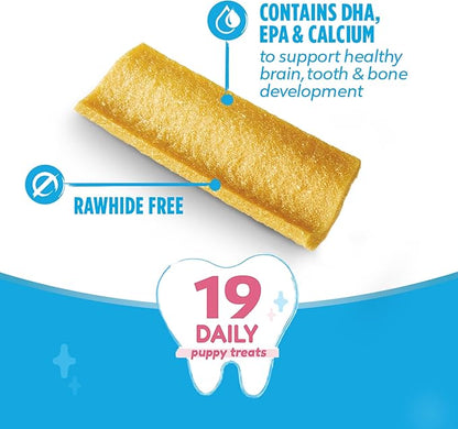 Dentalife Puppy Teething Dog Chews for Small Dogs 3 Months and Up, Chicken Flavor, 17.3 oz., 19 Chews - 19 ct. Pouch