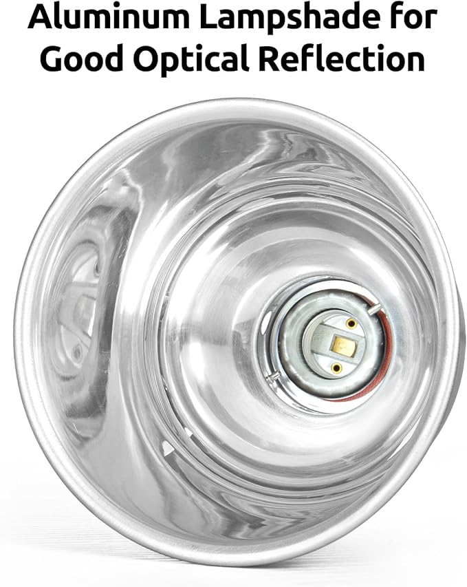 REPTI ZOO Reptile Light Fixture with Timer, 5.5 Inch Deep Dome Lamp Fixture with Light Bulb Timer Controller Optical Reflection Cover for Reptile Glass Terrariums