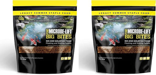 MICROBE-LIFT MLLBBMD Big Bites Fish Food Pellets for Ponds, Water Gardens, and Fountains, for Large Live Goldfish and Koi, 2.75 Pounds (Pack of 2)