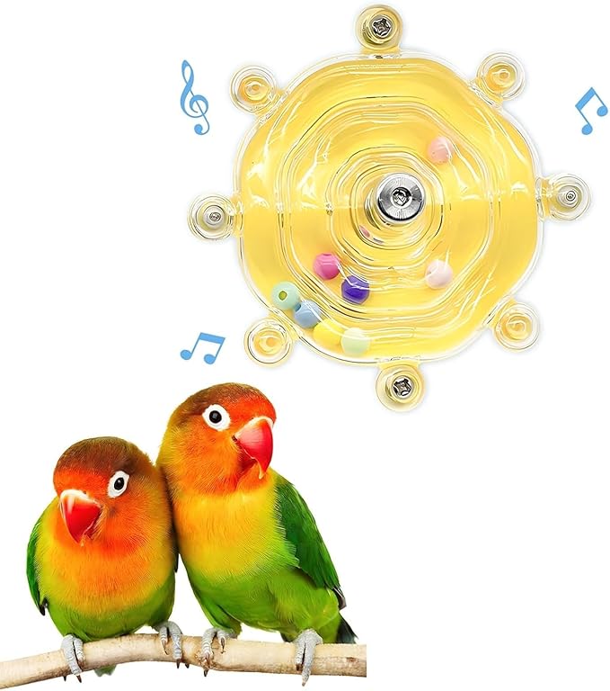 Bird Toys for Parakeets, Colorful Parakeet Toys Wheel, Interactive Spinner Rattle Parrot Toy, Cockatiel Toy for Bird Cage, Chewing Exercise for Conure, Budgies Enrichment Toys (1pc, Rondom Color)
