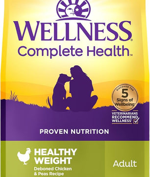Wellness Complete Health Dry Dog Food, Wholesome Grains, Natural, Healthy Weight Chicken & Peas Recipe, (24-Pound Bag)